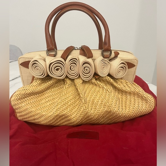 Valentino Garavani Handbags - Valentino Garavani Raffia Top Handle Bag